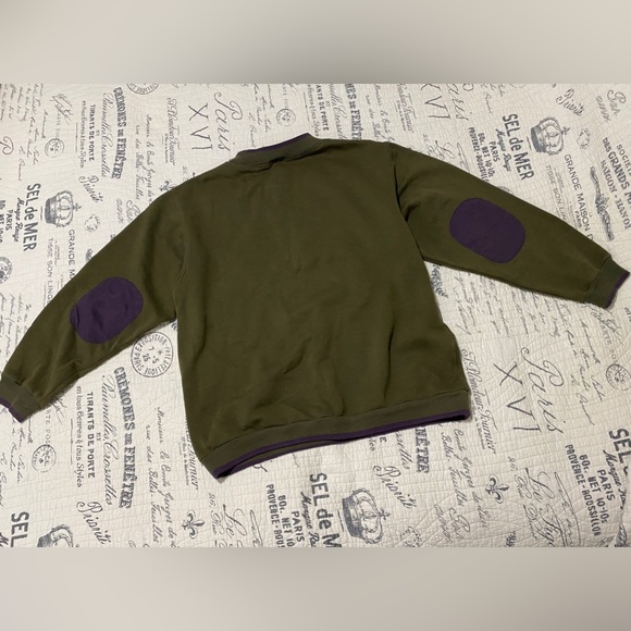 Mickey Mouse & Co “Genuine Garment” Sweatshirt Olive Green/Purple Large Preowned - Picture 4 of 7